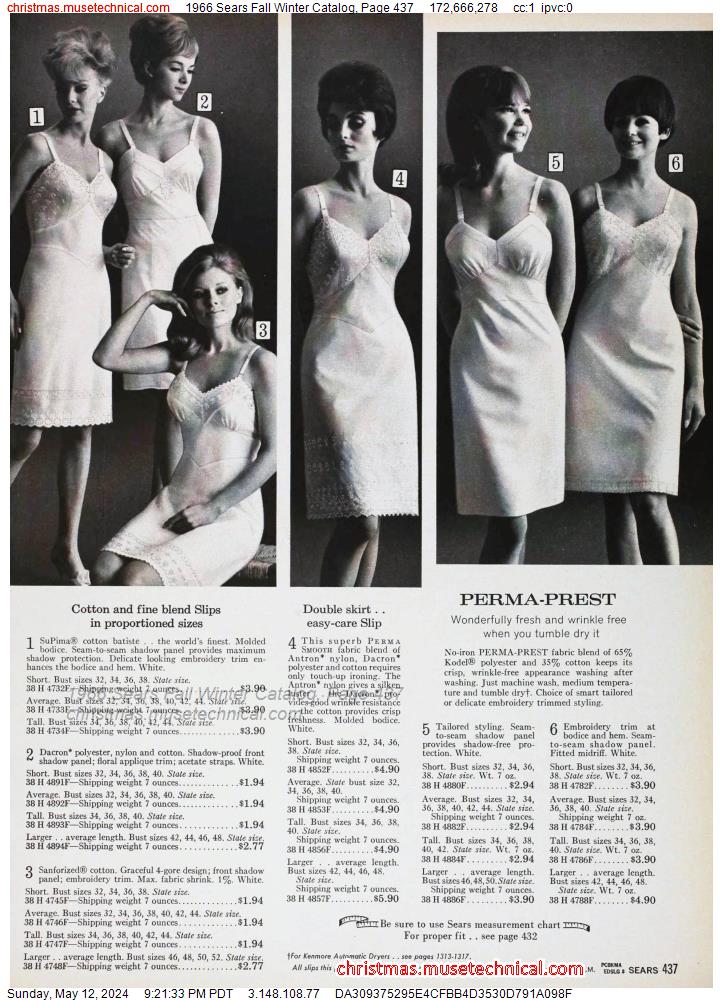 1966 Sears Fall Winter Catalog, Page 437