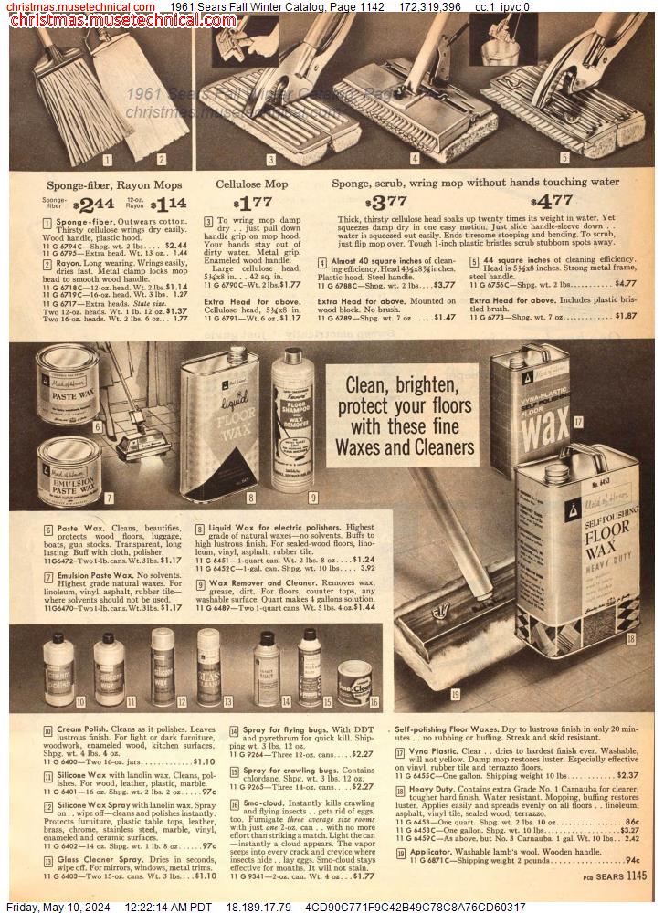 1961 Sears Fall Winter Catalog, Page 1142