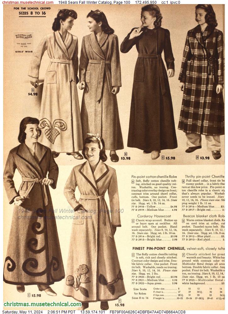 1948 Sears Fall Winter Catalog, Page 100