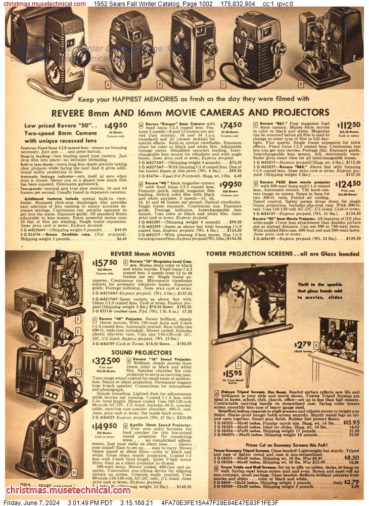 1952 Sears Fall Winter Catalog, Page 1002