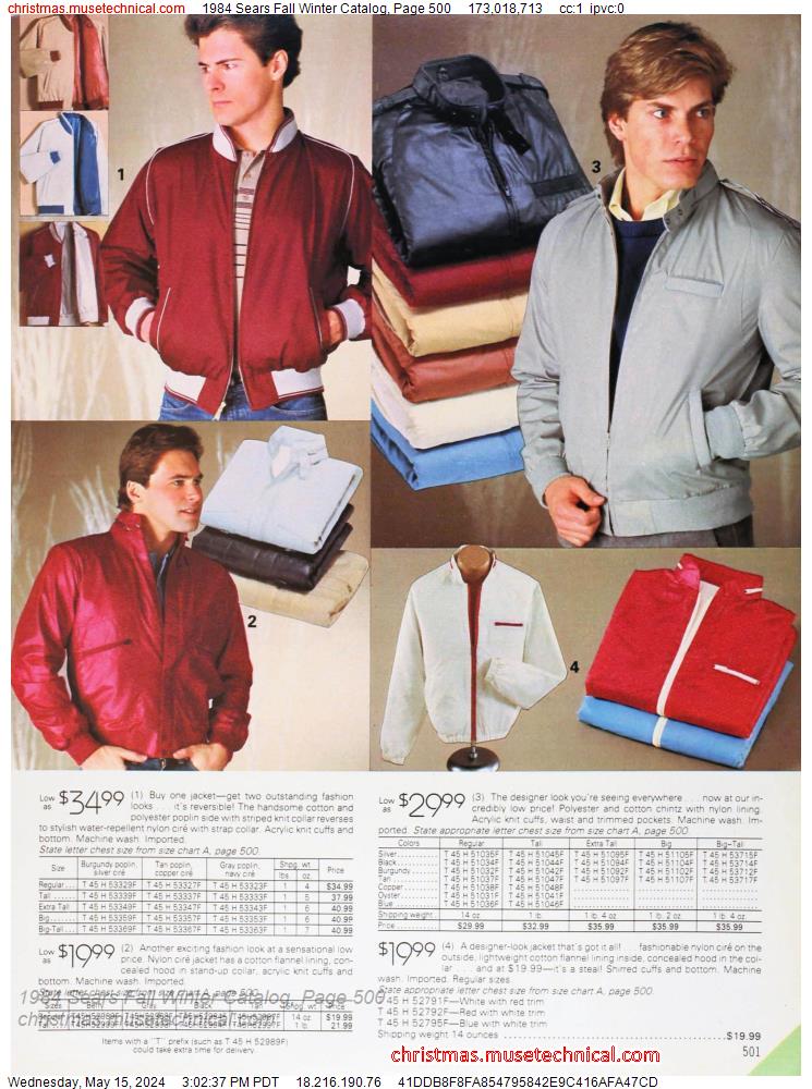 1984 Sears Fall Winter Catalog, Page 500