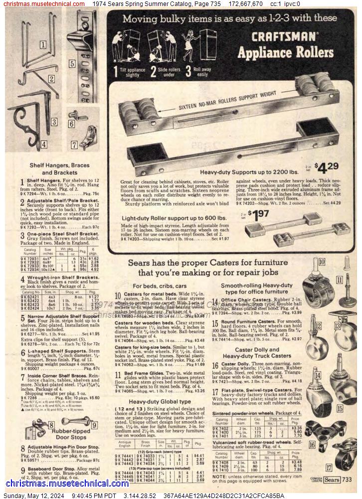 1974 Sears Spring Summer Catalog, Page 735