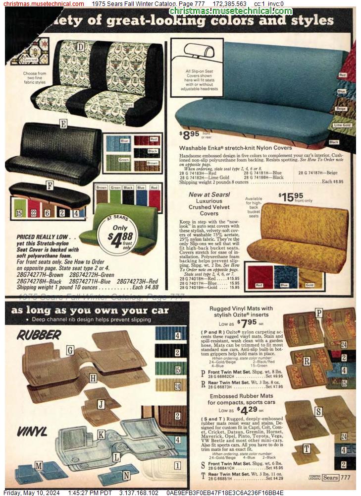 1975 Sears Fall Winter Catalog, Page 777