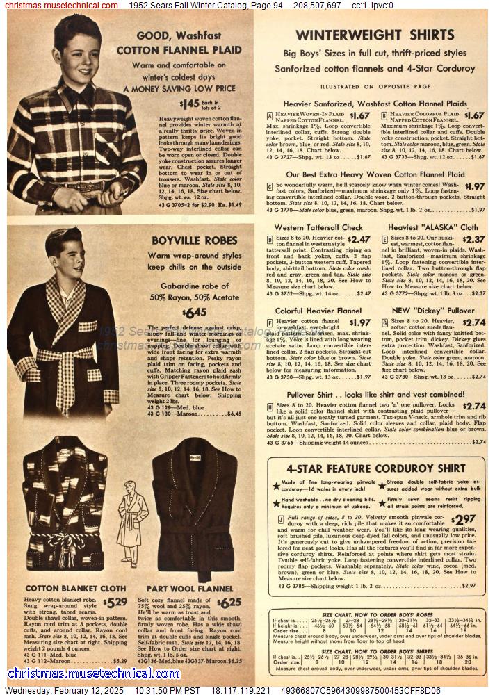 1952 Sears Fall Winter Catalog, Page 94