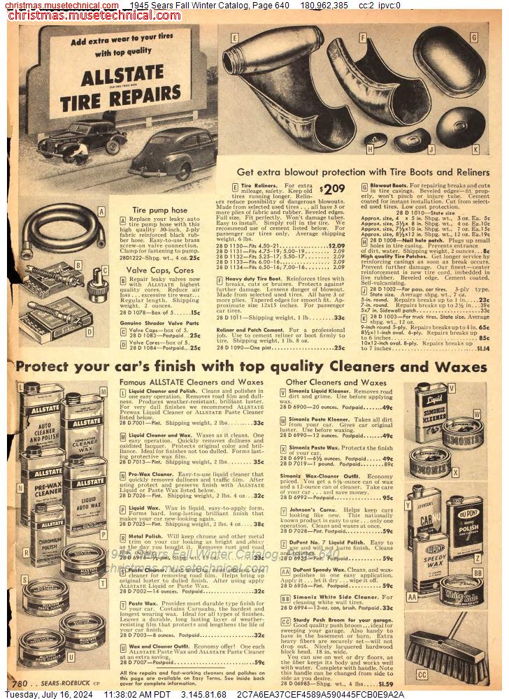 1945 Sears Fall Winter Catalog, Page 640