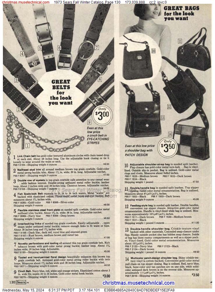 1973 Sears Fall Winter Catalog, Page 130