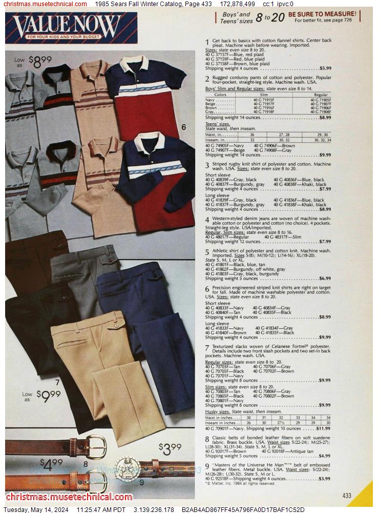 1985 Sears Fall Winter Catalog, Page 433