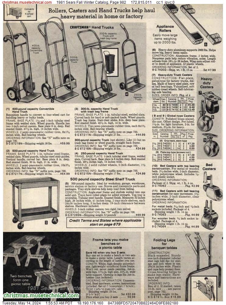 1981 Sears Fall Winter Catalog, Page 982