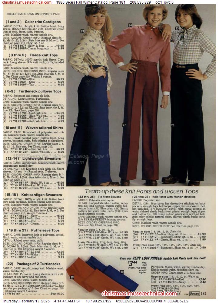 1980 Sears Fall Winter Catalog, Page 181