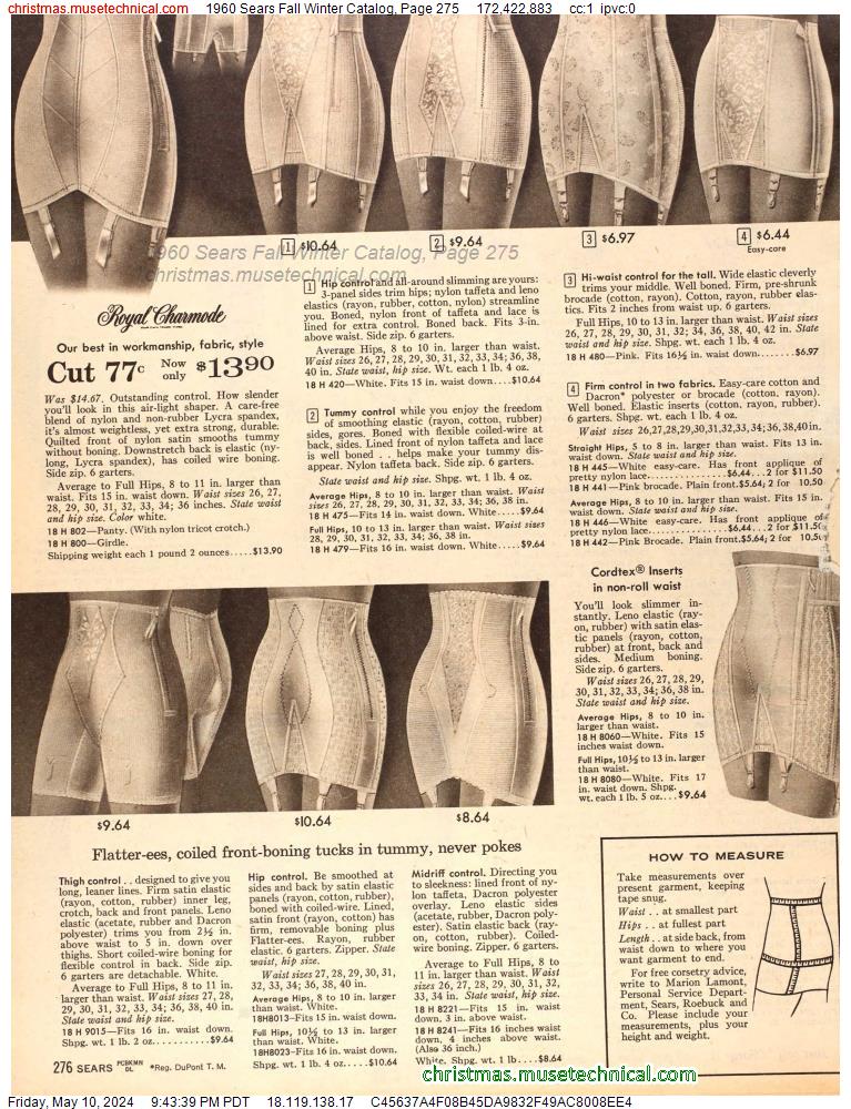 1960 Sears Fall Winter Catalog, Page 275
