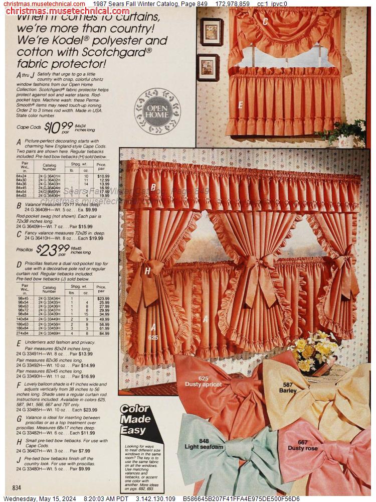1987 Sears Fall Winter Catalog, Page 849