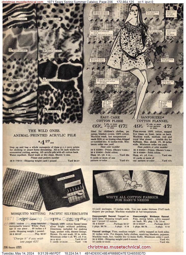 1971 Sears Spring Summer Catalog, Page 206
