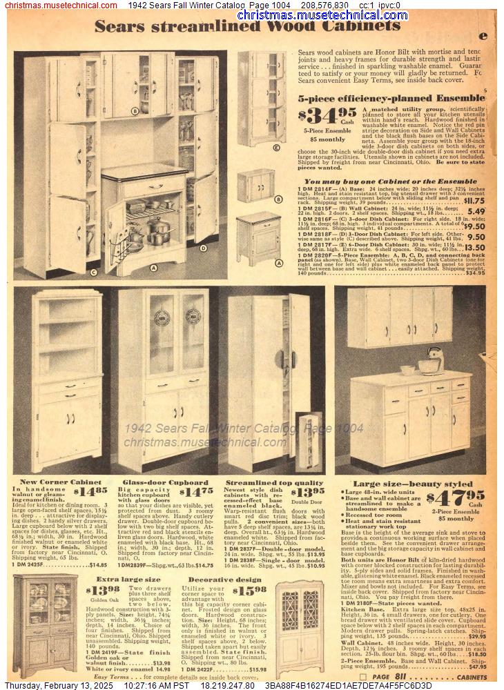 1942 Sears Fall Winter Catalog, Page 1004