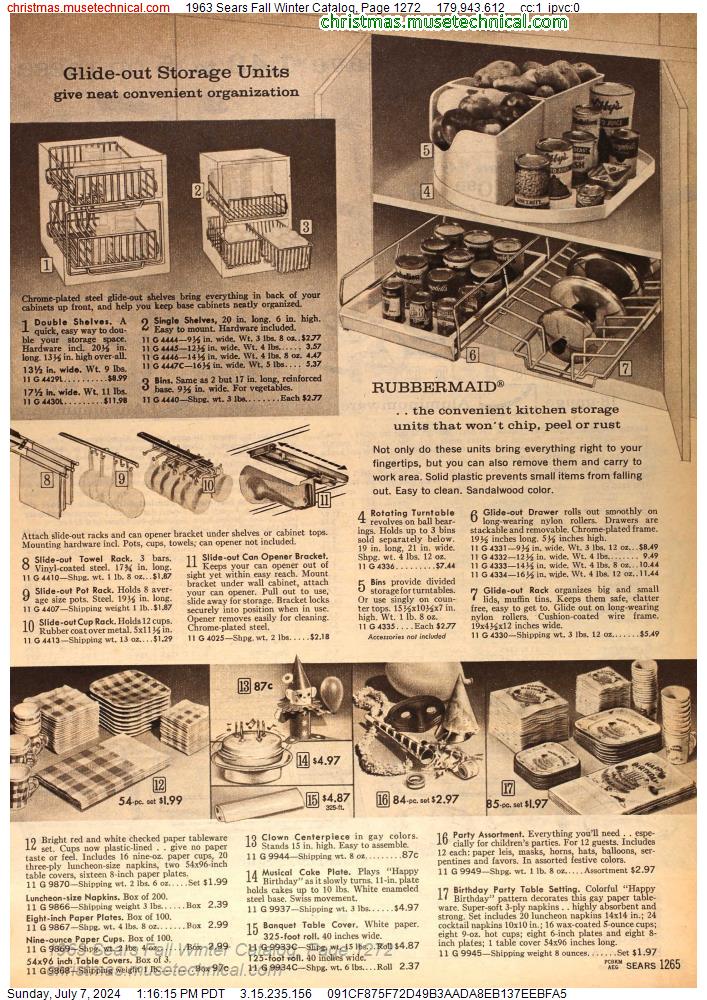 1963 Sears Fall Winter Catalog, Page 1272