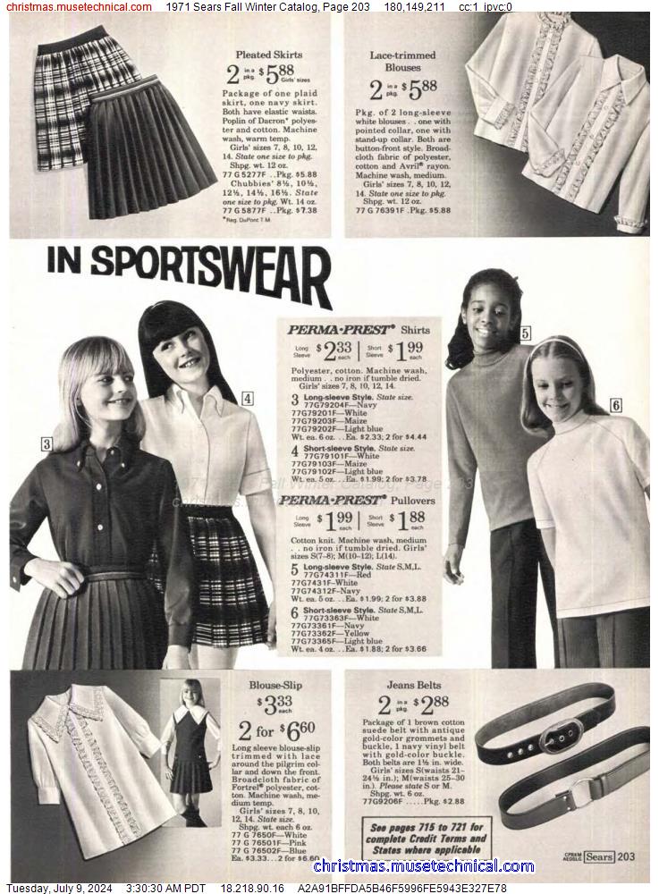 1971 Sears Fall Winter Catalog Page 203 Catalogs And Wishbooks