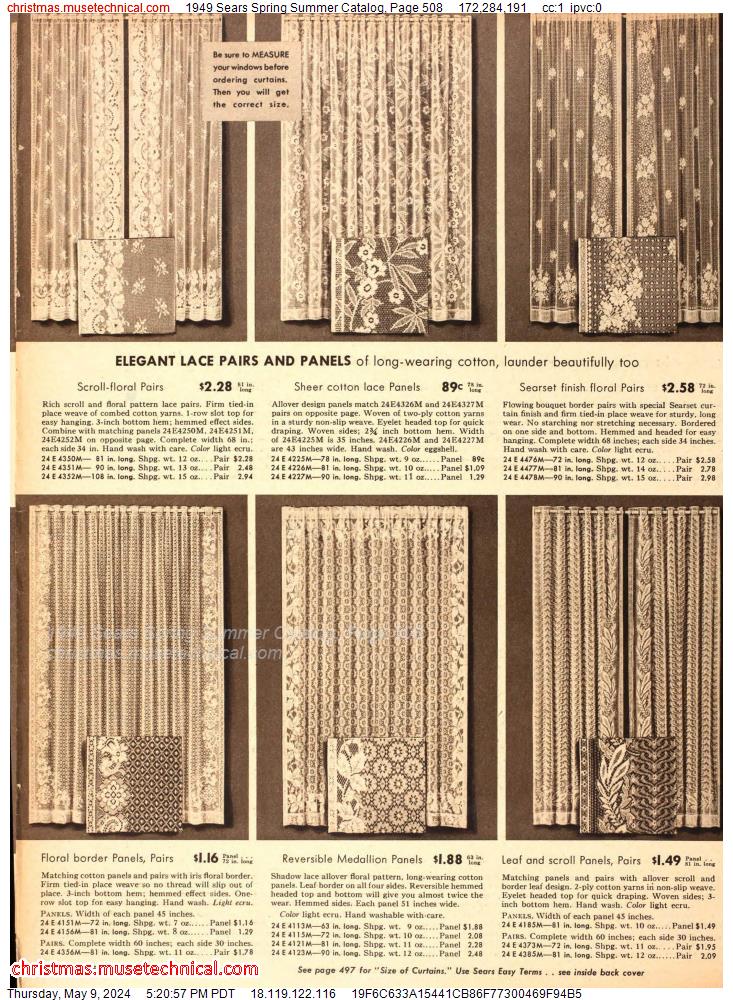 1949 Sears Spring Summer Catalog, Page 508