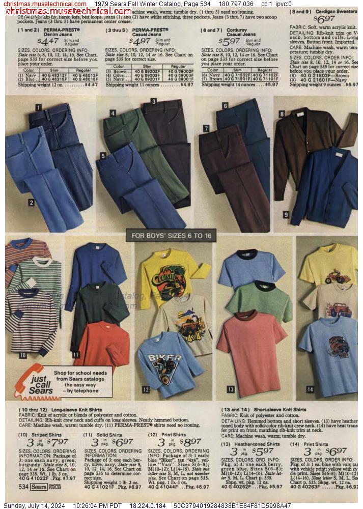 1979 Sears Fall Winter Catalog, Page 534