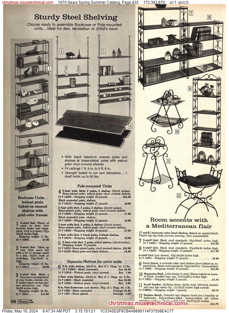 1970 Sears Spring Summer Catalog, Page 832