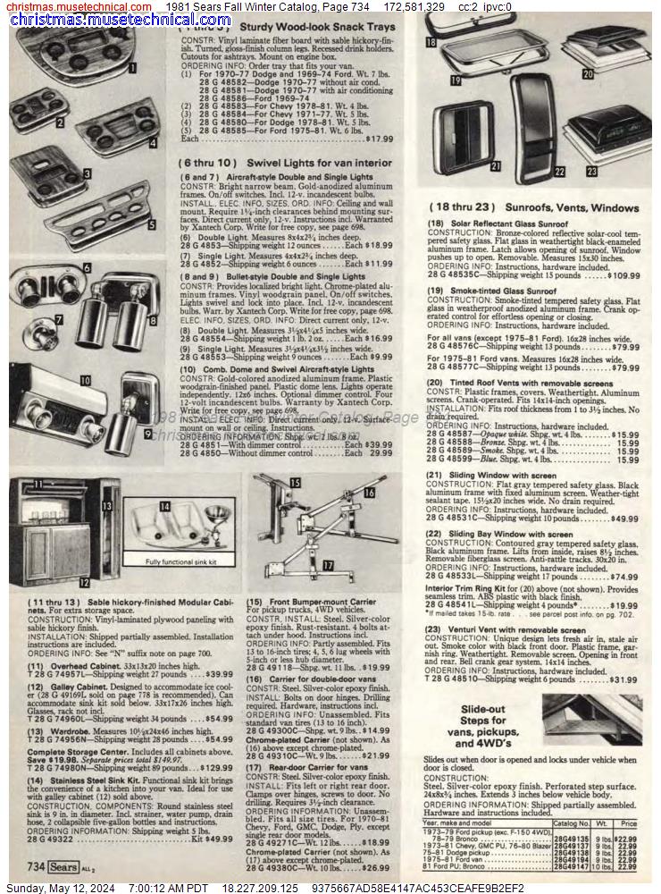 1981 Sears Fall Winter Catalog, Page 734