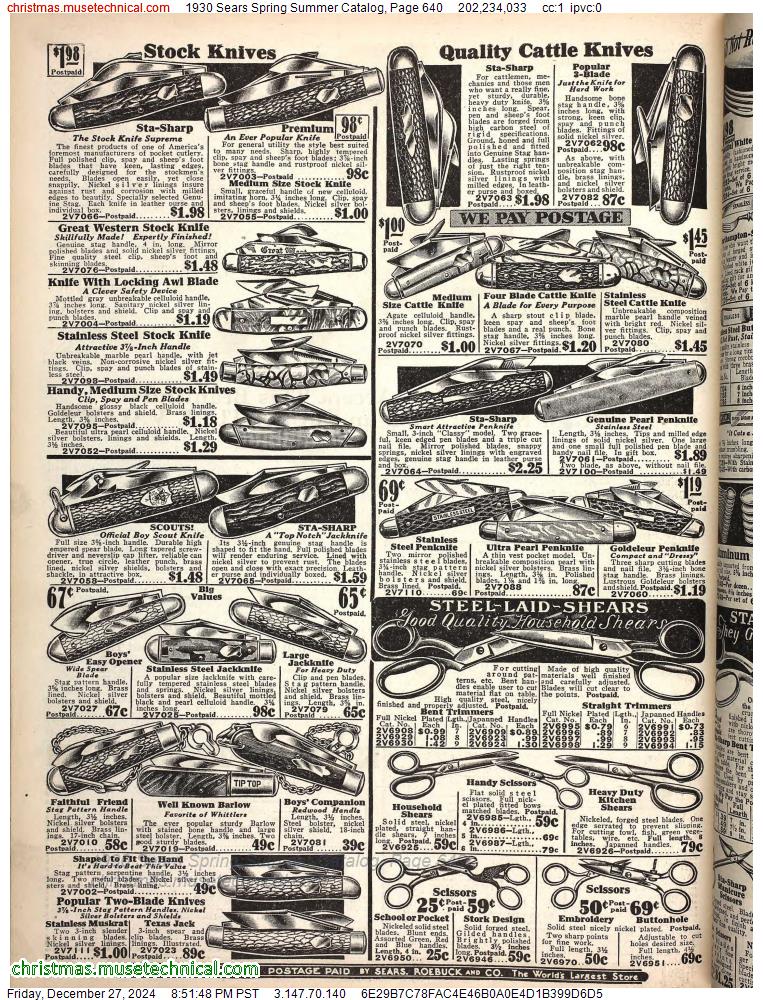 1930 Sears Spring Summer Catalog, Page 640