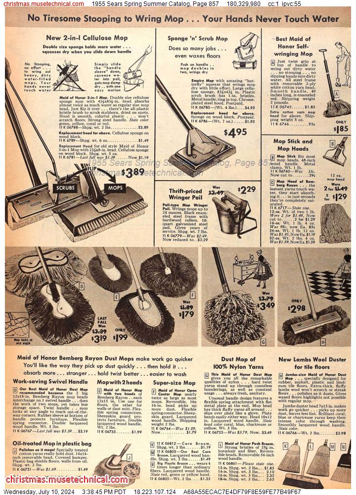 1955 Sears Spring Summer Catalog, Page 857