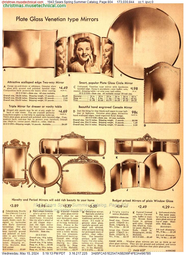 1943 Sears Spring Summer Catalog, Page 804