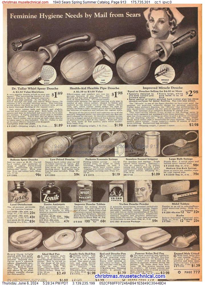 1940 Sears Spring Summer Catalog, Page 913
