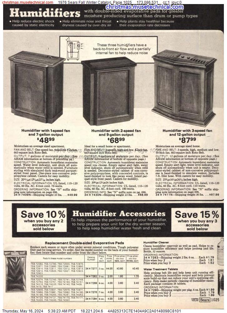 1976 Sears Fall Winter Catalog, Page 1025