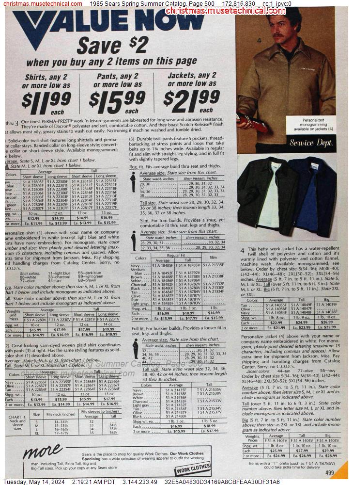 1985 Sears Spring Summer Catalog, Page 500