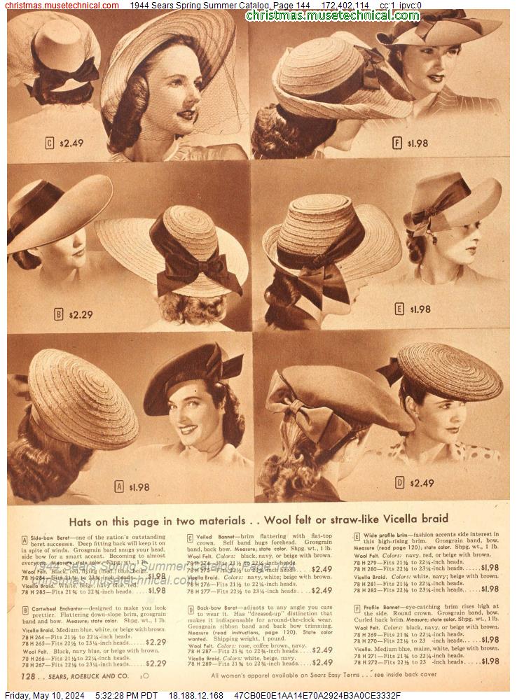 1944 Sears Spring Summer Catalog, Page 144