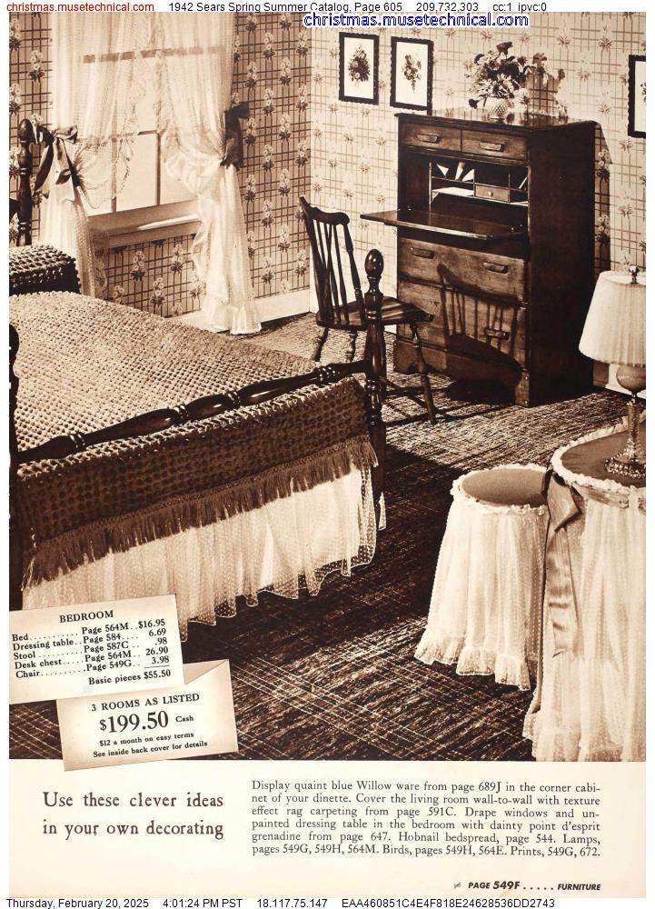 1942 Sears Spring Summer Catalog, Page 605