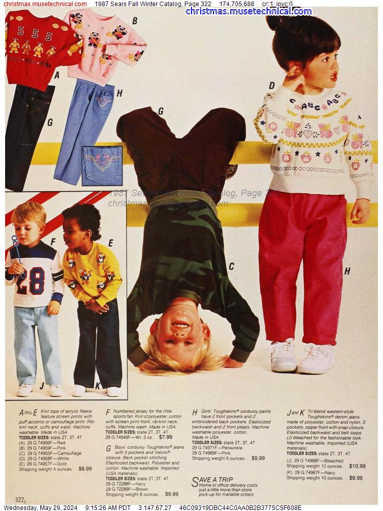 1987 Sears Fall Winter Catalog, Page 322