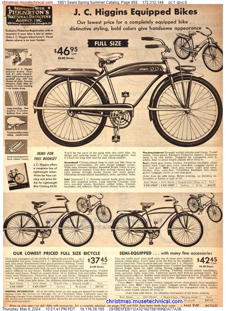 1951 Sears Spring Summer Catalog, Page 958