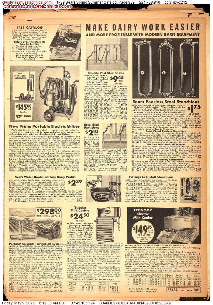 1939 Sears Spring Summer Catalog, Page 909