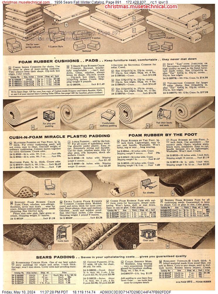 1956 Sears Fall Winter Catalog, Page 891
