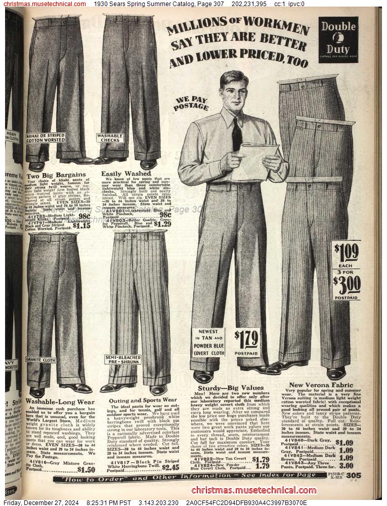 1930 Sears Spring Summer Catalog, Page 307