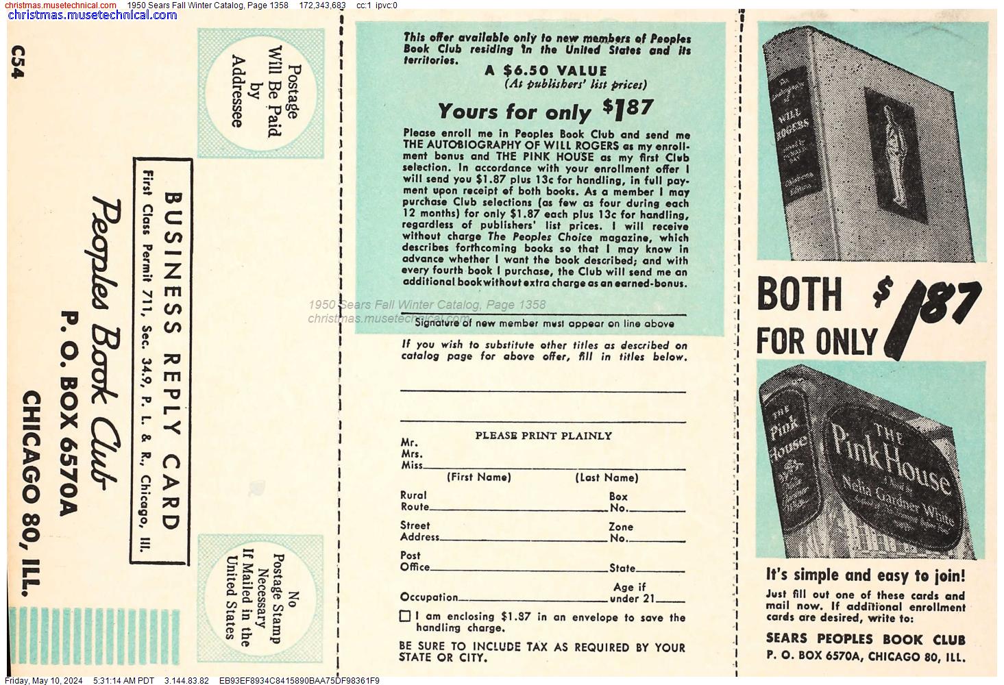 1950 Sears Fall Winter Catalog, Page 1358