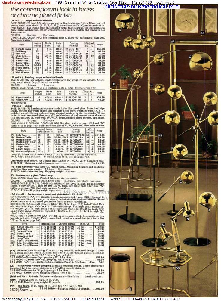 1981 Sears Fall Winter Catalog, Page 1320