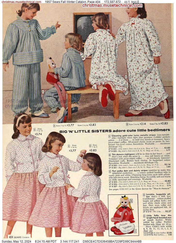 1957 Sears Fall Winter Catalog, Page 404
