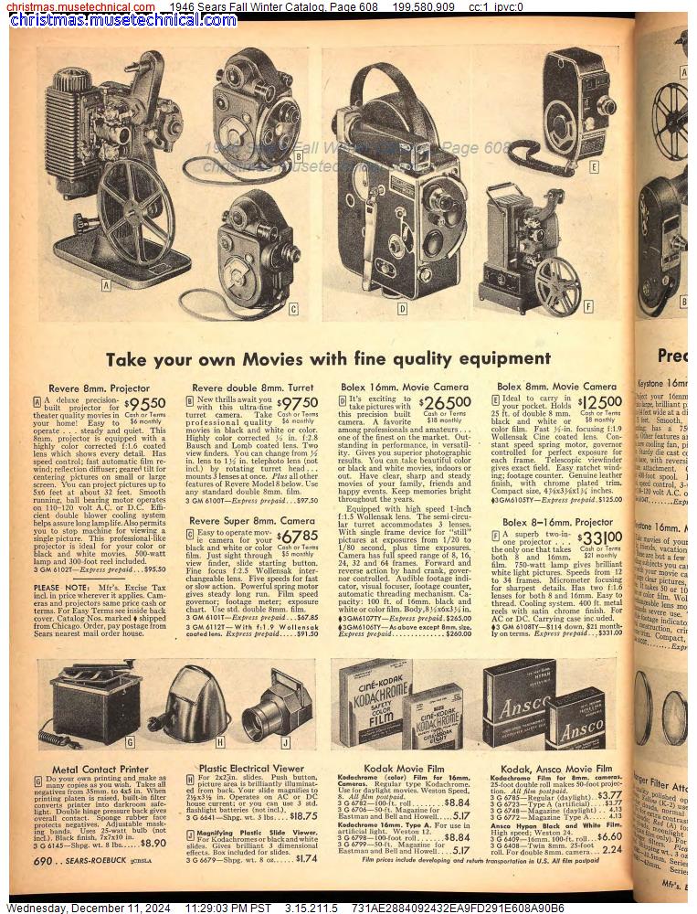 1946 Sears Fall Winter Catalog, Page 608