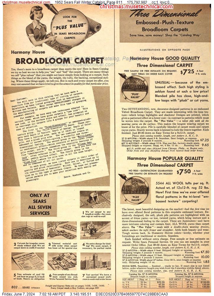 1952 Sears Fall Winter Catalog, Page 811