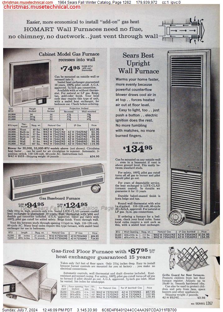 1964 Sears Fall Winter Catalog, Page 1262