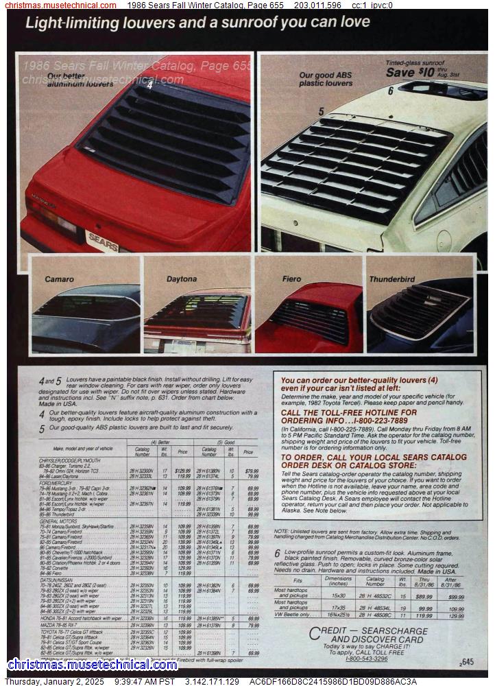 1986 Sears Fall Winter Catalog, Page 655