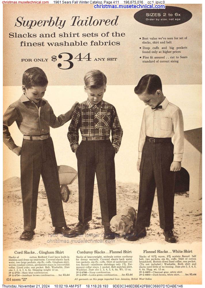 1961 Sears Fall Winter Catalog, Page 411