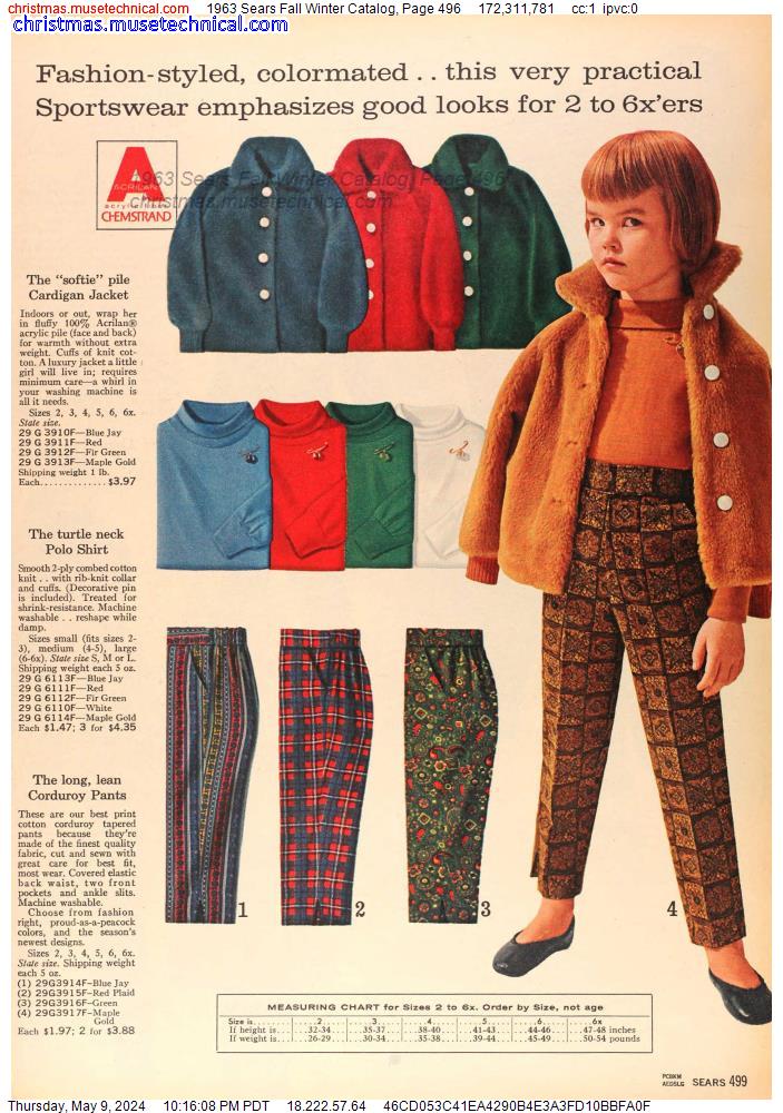 1963 Sears Fall Winter Catalog, Page 496