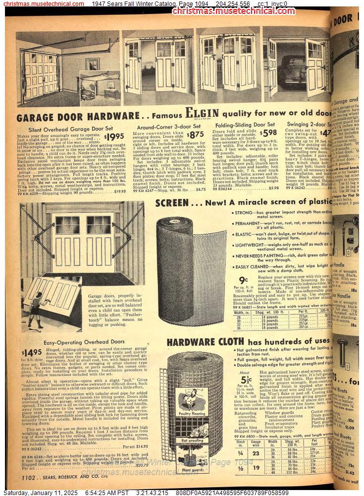 1947 Sears Fall Winter Catalog, Page 1094