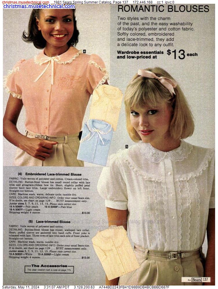 1981 Sears Spring Summer Catalog, Page 137