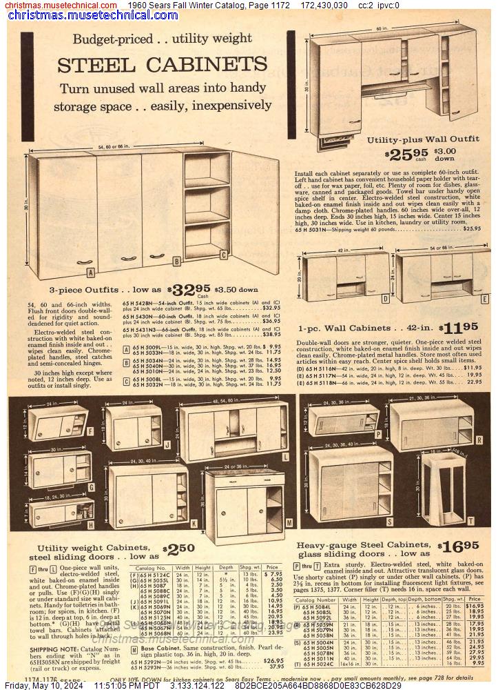 1960 Sears Fall Winter Catalog, Page 1172