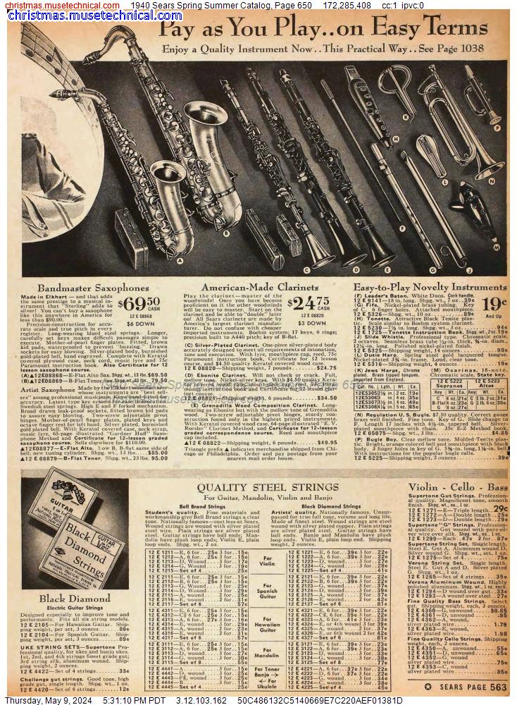 1940 Sears Spring Summer Catalog, Page 650