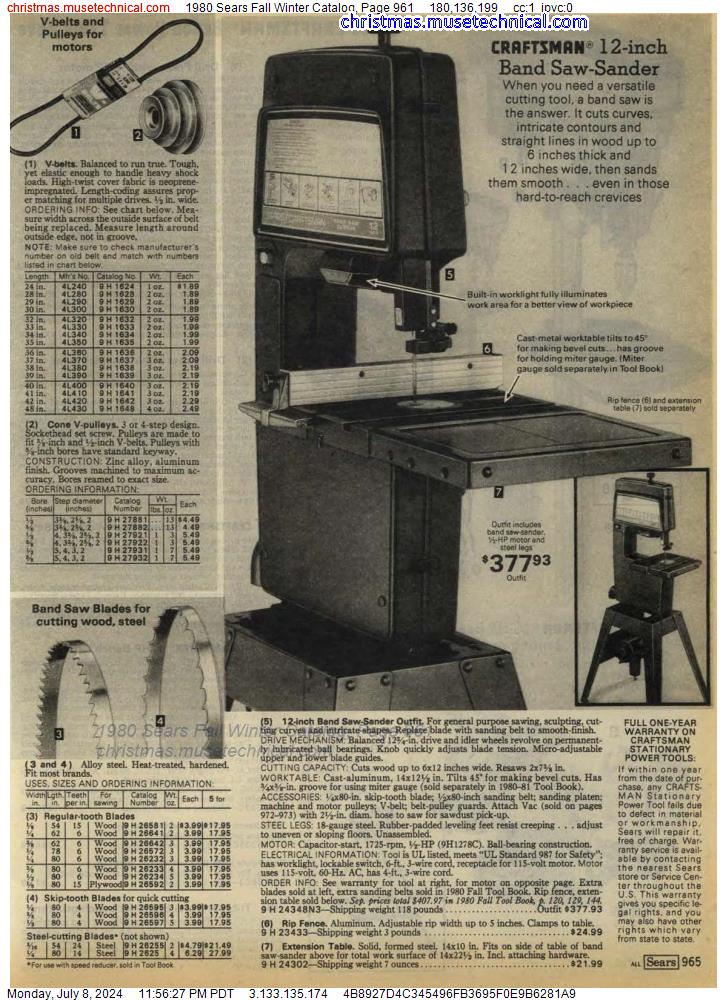 1980 Sears Fall Winter Catalog, Page 961